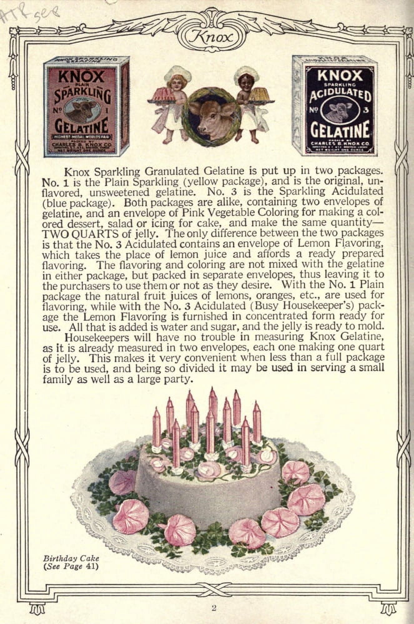 Dainty Deserts for Dainty People c1915 Birthday Cake Canvas Art - (24 x 36)