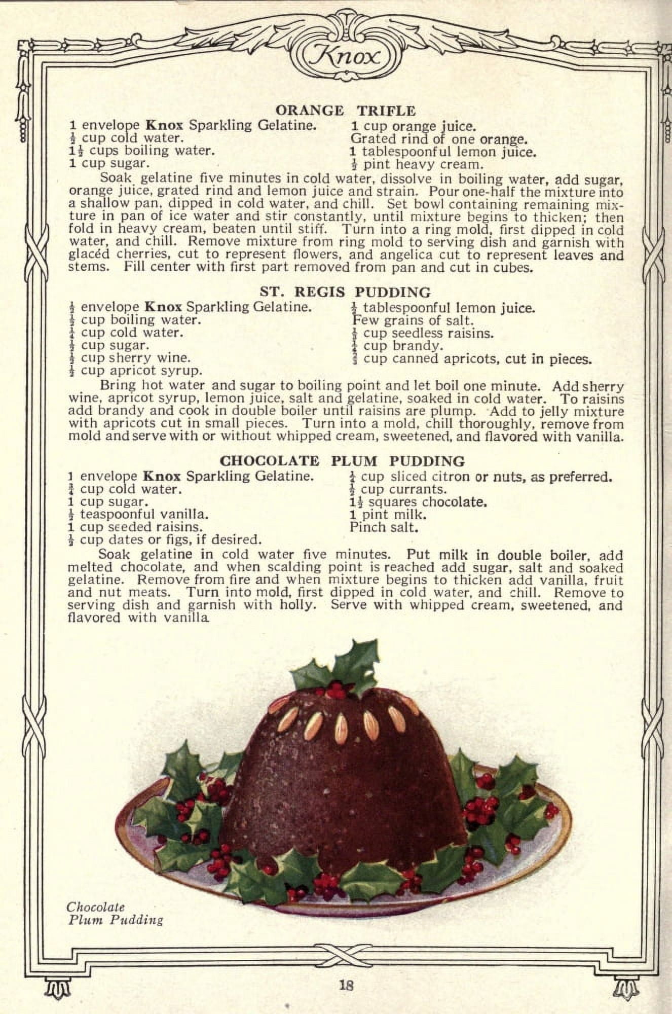 Dainty Deserts for Dainty People c1915 Chocolate Plum Pudding Canvas Art - (18 x 24)