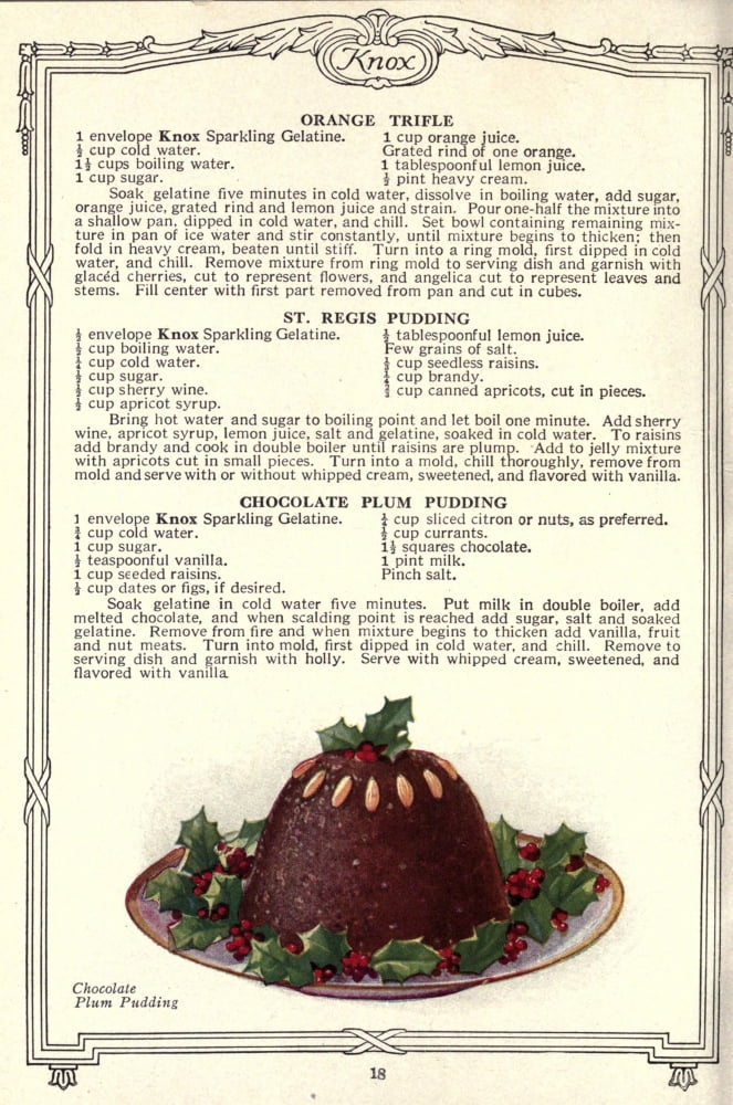 Dainty Deserts for Dainty People c1915 Chocolate Plum Pudding Canvas Art -  (24 x 36)