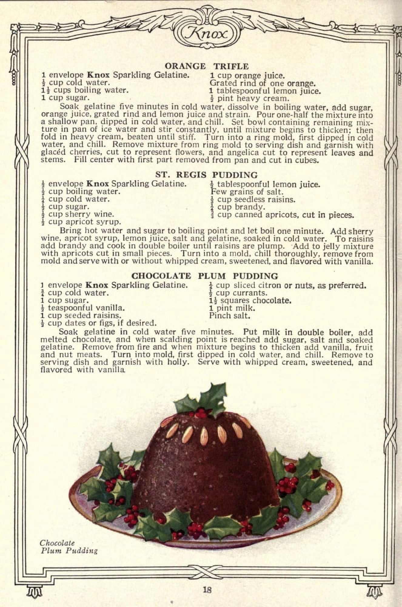 Dainty Deserts for Dainty People c1915 Chocolate Plum Pudding Canvas Art - Unknown (18 x 24)