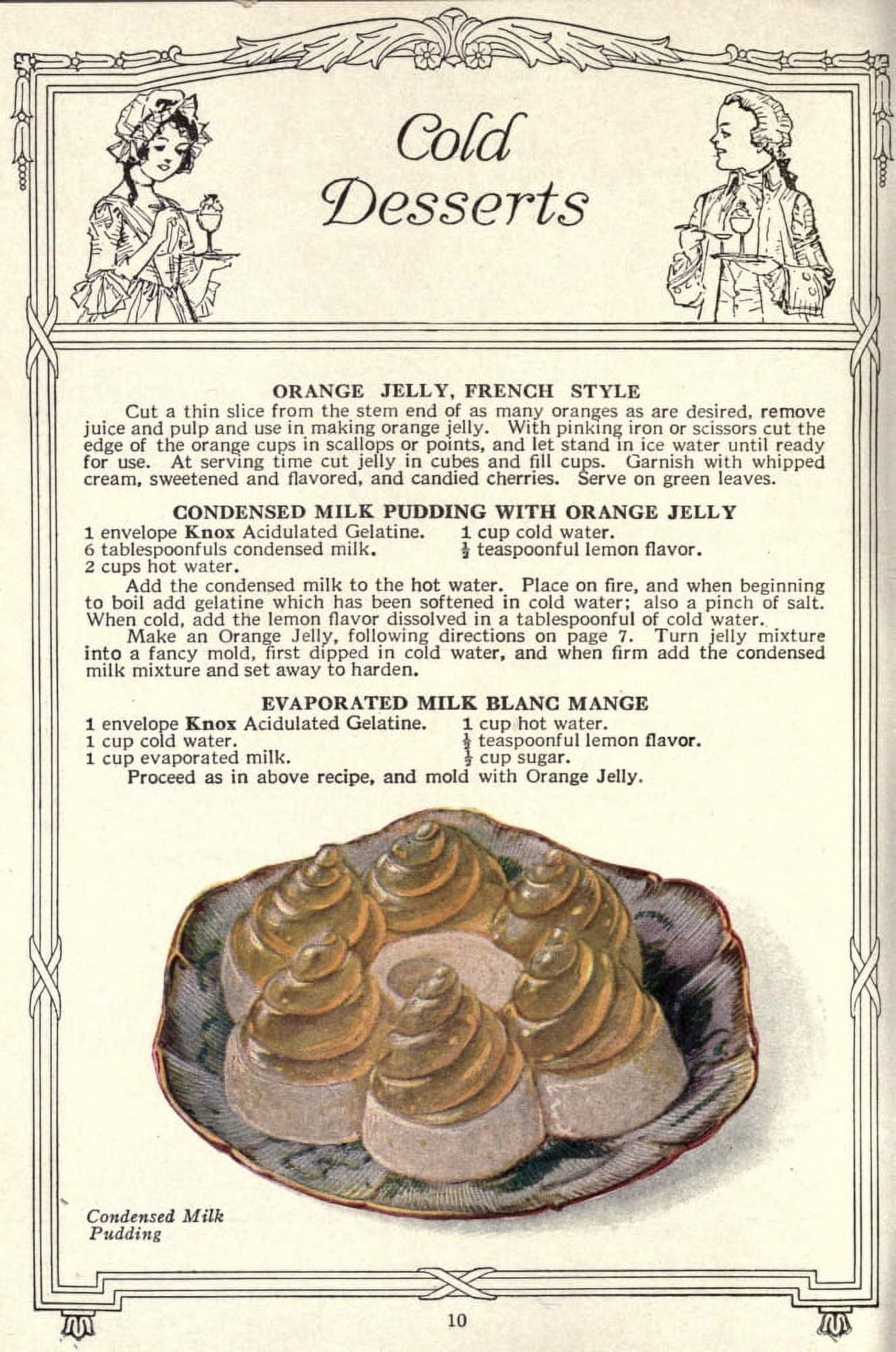 Dainty Deserts for Dainty People c1915 Condensed Milk Pudding Canvas Art - (18 x 24)