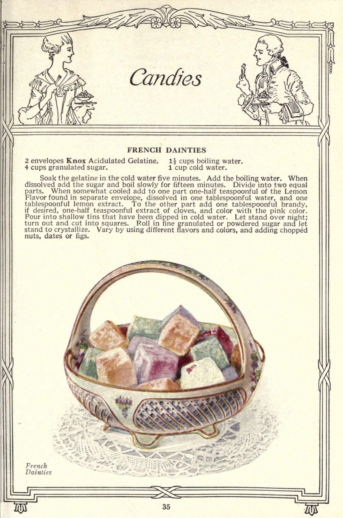 Dainty Deserts for Dainty People c1915 French Dainties Canvas Art - (18 x 24)