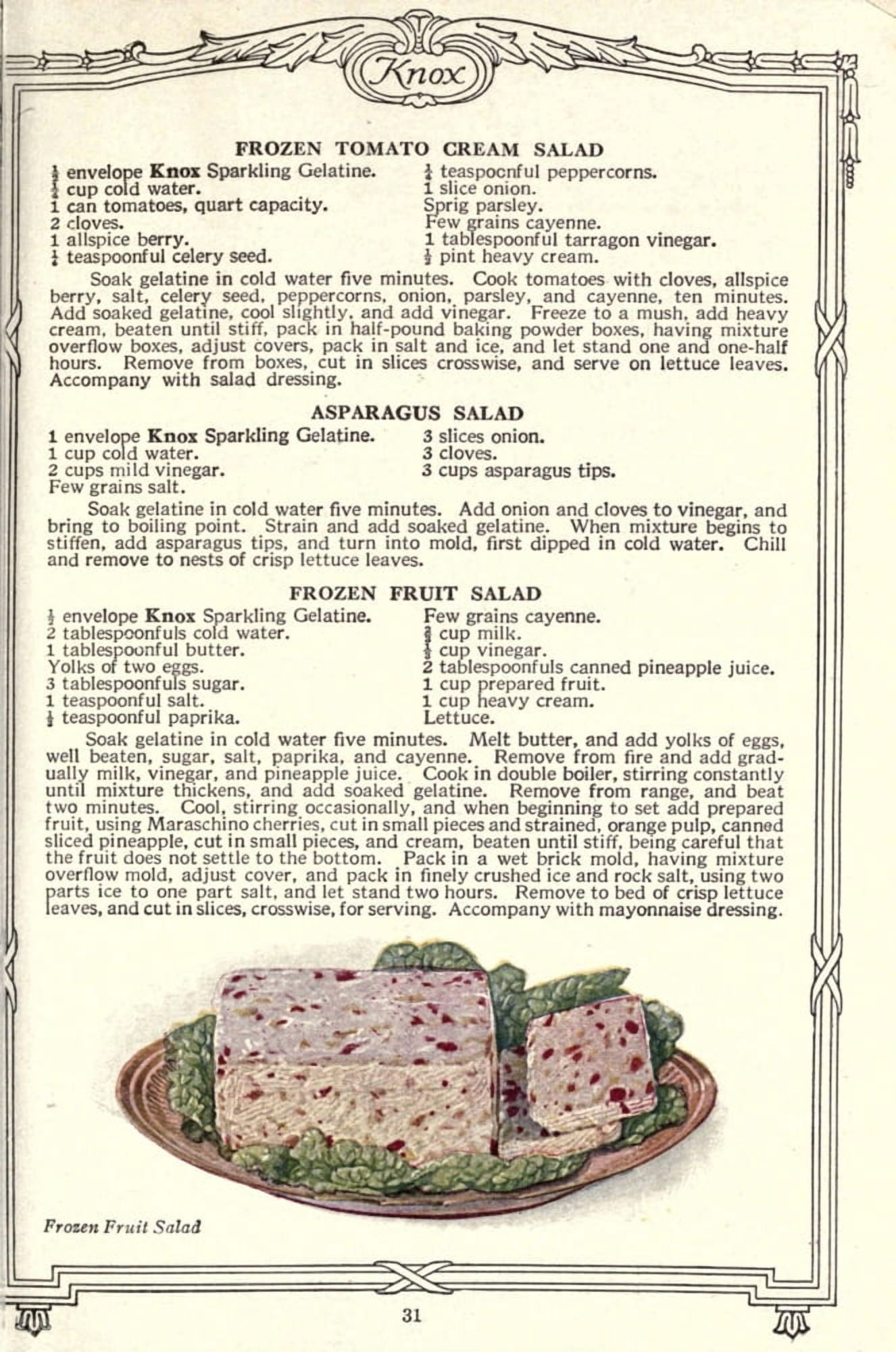 Dainty Deserts for Dainty People c1915 Frozen Fruit Salad Canvas Art - (18 x 24)
