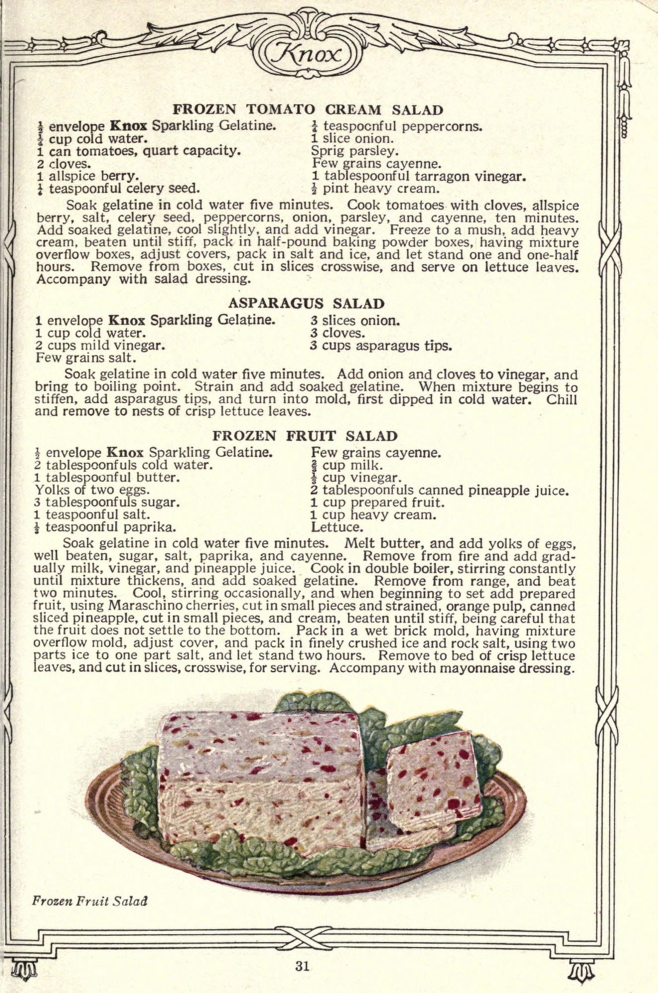 Dainty Deserts for Dainty People c1915 Frozen Fruit Salad Canvas Art -  (24 x 36)