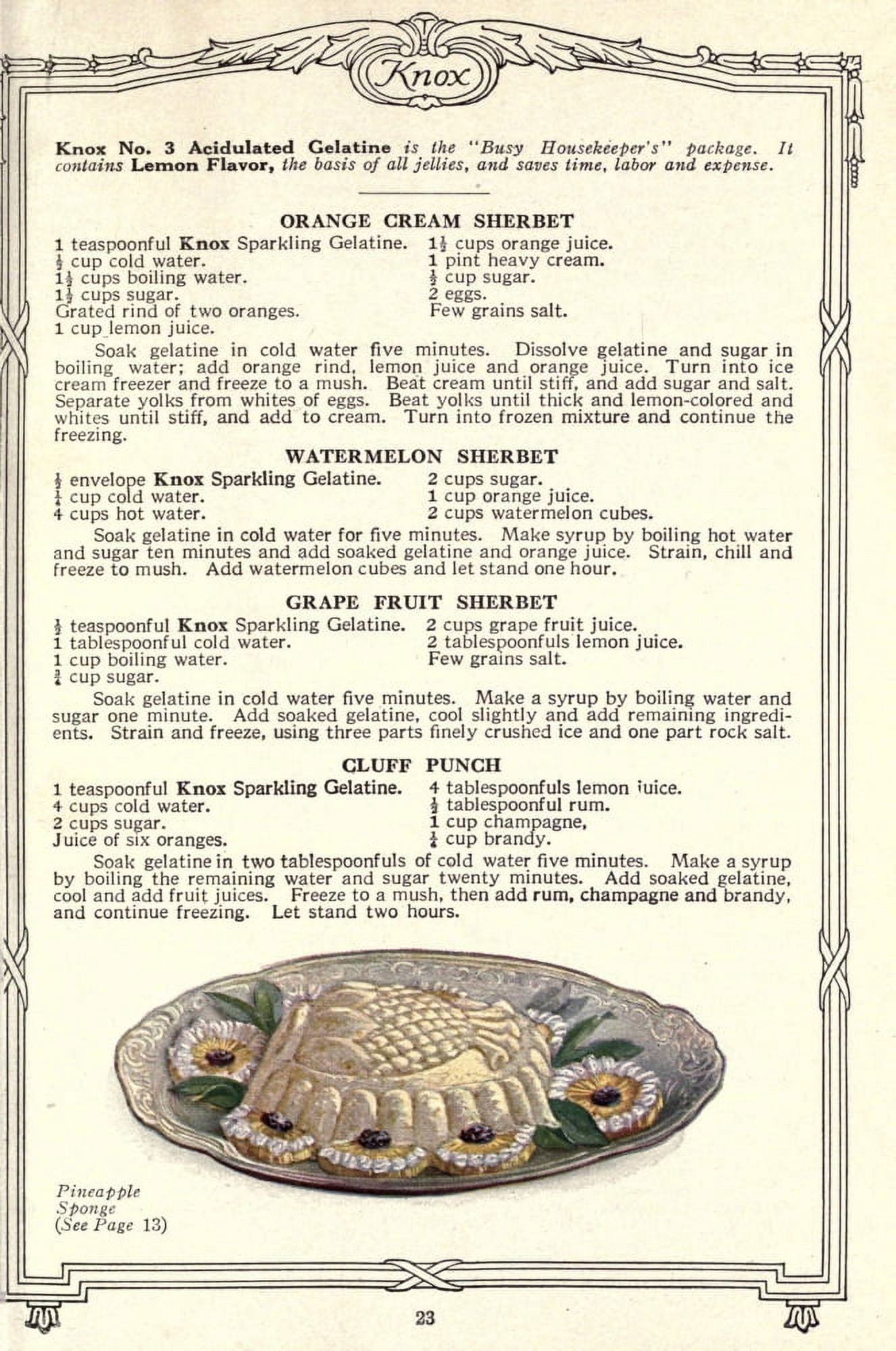 Dainty Deserts for Dainty People c1915 Pineapple Sponge Canvas Art -  (18 x 24)