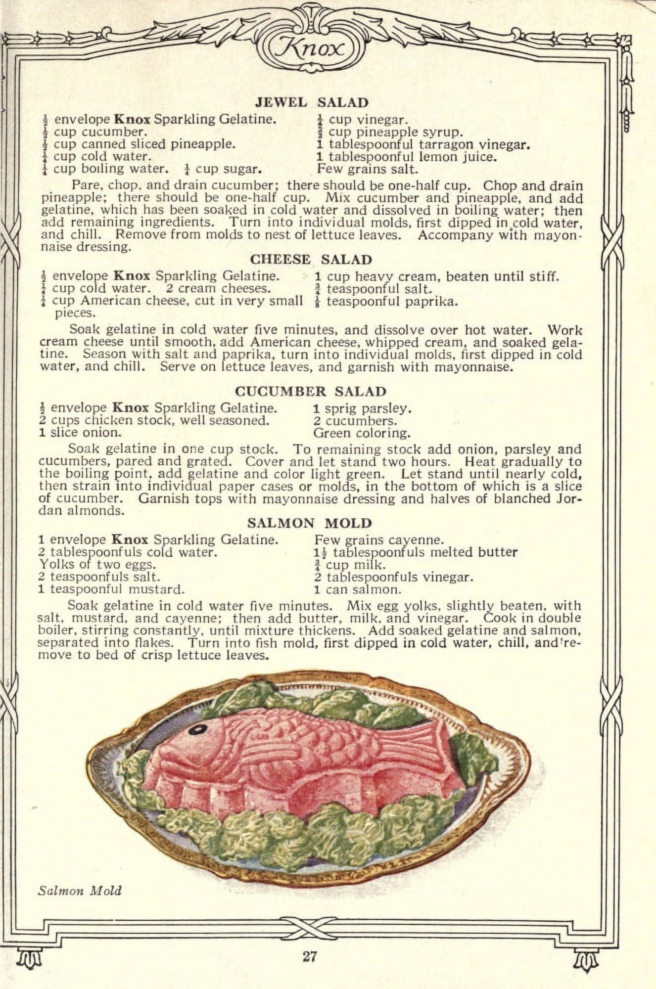 Dainty Deserts for Dainty People c1915 Salmon Mold Canvas Art -  (24 x 36)