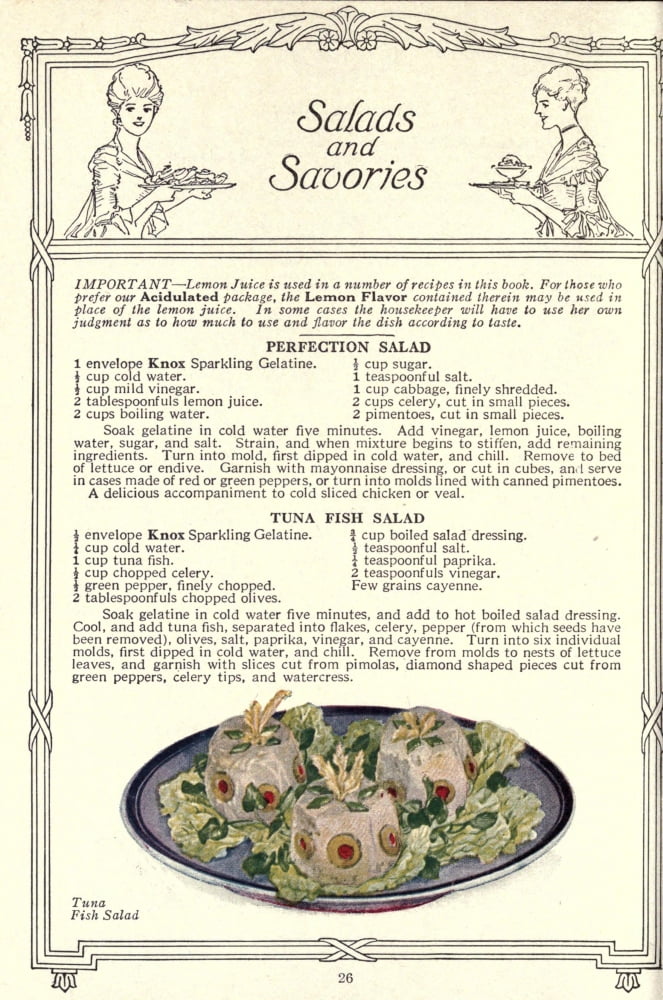 Dainty Deserts for Dainty People c1915 Tuna Fish Salad Canvas Art -  (18 x 24)