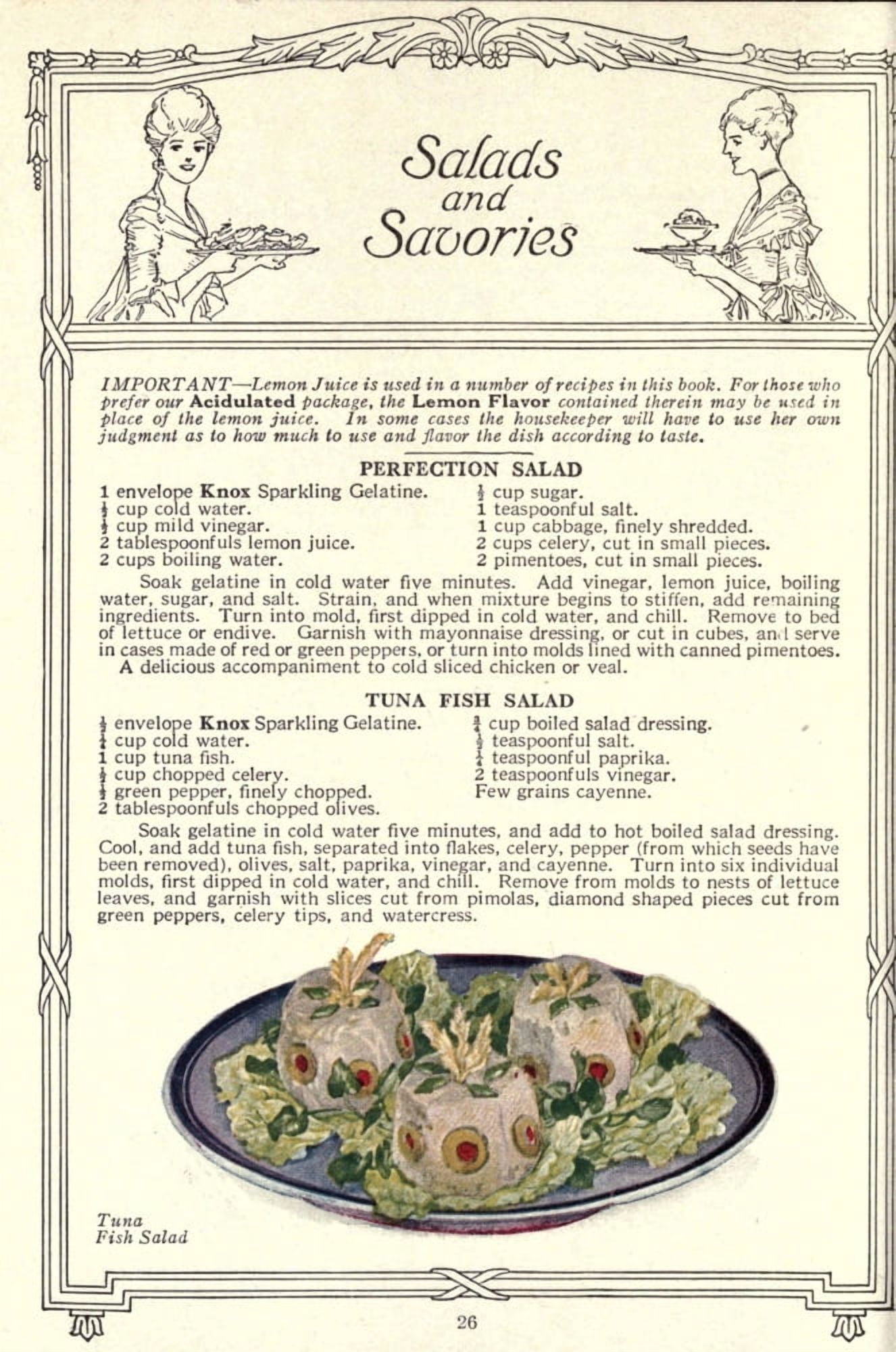 Dainty Deserts for Dainty People c1915 Tuna Fish Salad Canvas Art -  (24 x 36)