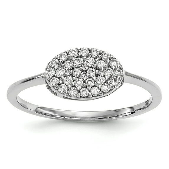 Dainty Designs 14k White Gold Diamond Cluster Oval Ring