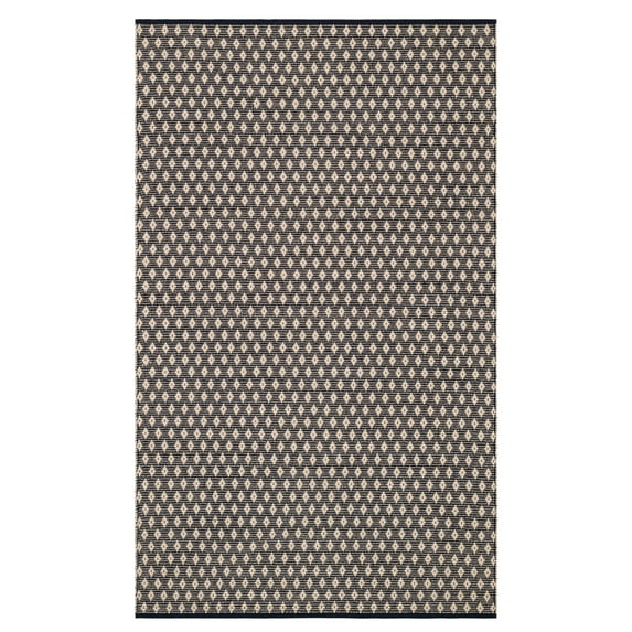 Dainty Diamond Navy/Ivory Handwoven Cotton Rug, 2'6" x 8' Runner