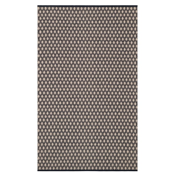 Dainty Diamond Navy/Ivory Handwoven Cotton Rug, 5' x 8'