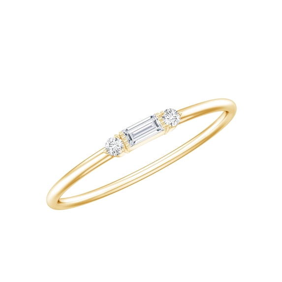 Rosec Jewels Dainty Diamond Promise Ring for Women (HI-SI Quality, April Birthstone), 10K Yellow Gold, US 9.00