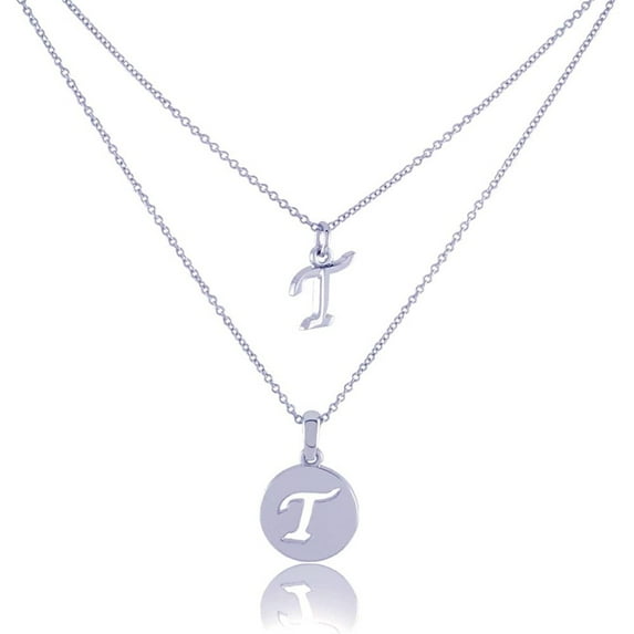 Dainty Double Initial Necklace with Adjustable Chain and Extender