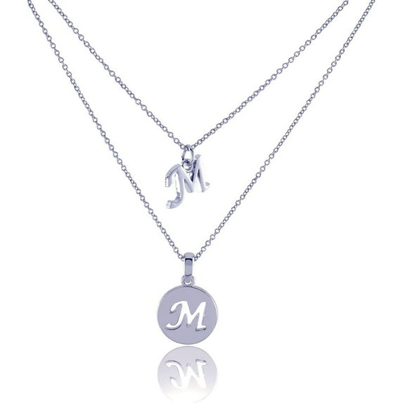 Dainty Double Initial Necklace with Adjustable Chain and Extender