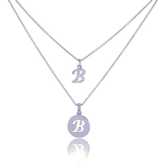 Dainty Double Initial Necklace with Adjustable Chain and Extender