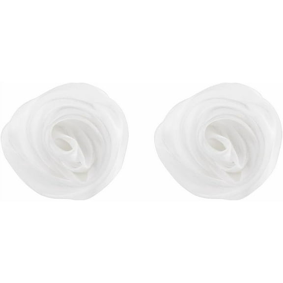 Dainty Fabric Rose Flower Stud Earrings for Women Handmade 5cm 3D Organza Chunky Floral Bud Dangle Earring Elegant Wedding Birthday Holiday Costume Accessories Jewelry Gifts