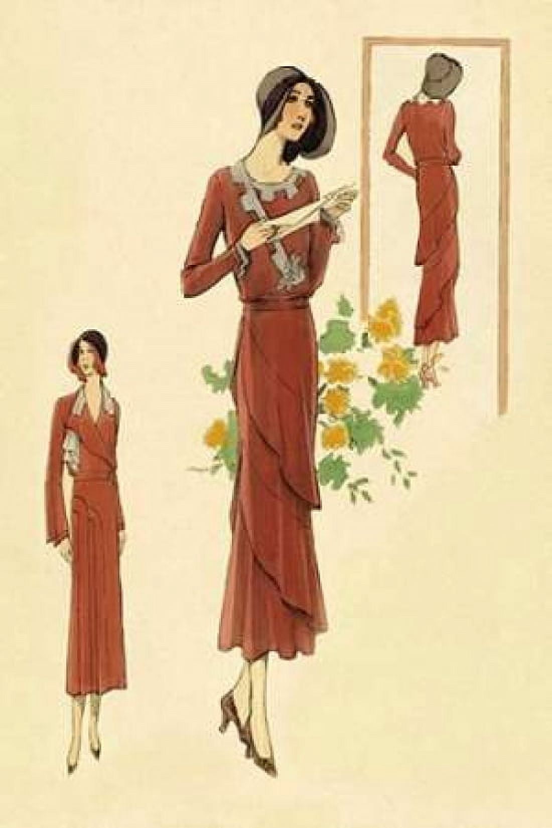 Dainty Fashions in Red Canvas Art - Vintage Fashion (12 x 18)