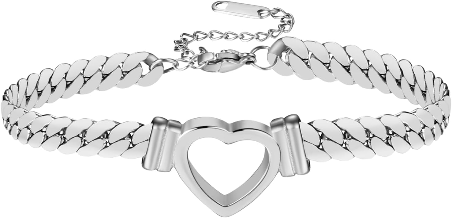 ICECARATS 925 Sterling Silver Heart Bracelet – 7.5 Inch Love Bracelet For Women, Gift Ready