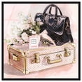 thumbnail image 1 of Dainty Flowers and Purse Luggage Framed High-Gloss Acrylic Glass Wall Art Glam Art by Art Remedy, Black Frame, 30 x 30, 1 of 7
