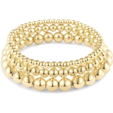 Gold Pearl Beaded Enewton Stretch Bracelet For Women - Stackable Zinc Jewelry