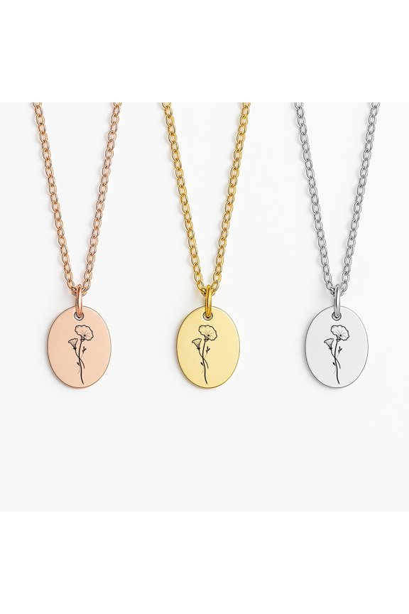 Dainty Gold Birth flower Necklace for Women Custom September Birthflower Jewelry Personalized Gifts for Women - September Birthday Gifts for Her - Morning Glory Flower