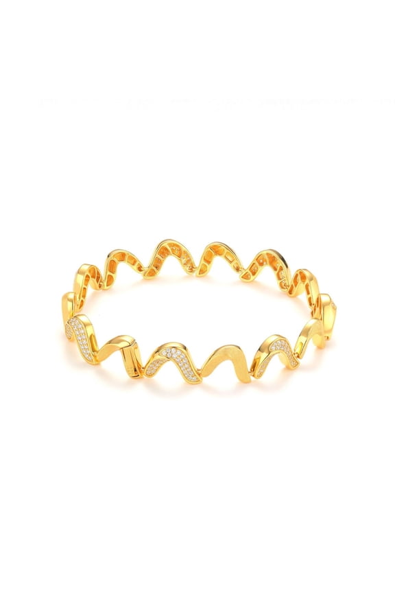 Dainty Gold Bracelet for Women Chunky Wave Twisted Charm Bracelet 925 Sterling Silver Bracelet Jewelry 5.9-7 Inch