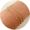 thumbnail image 1 of Dainty Gold Bracelets for Women, 14K Gold Plated Layered Bracelet Simple Sparkle Twisted Chain Bracelets Adjustable Diamond Bracelets Set Gold Jewelry for Women, 1 of 2