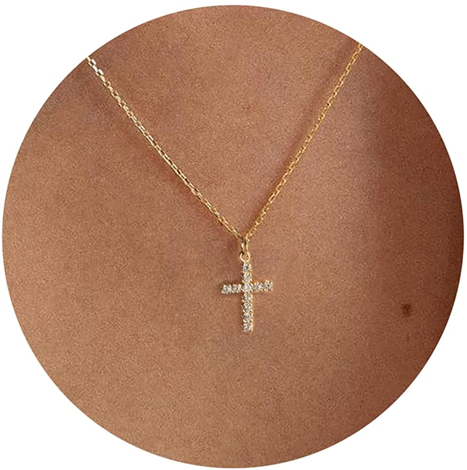 Gold cross layering pendant necklace gold filled | VIE EN BLEU