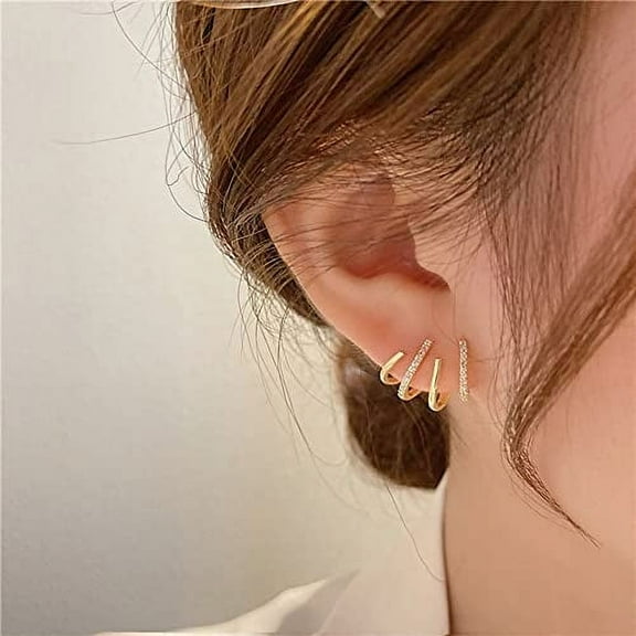 Dainty Gold Earrings, Claw Earrings for Women, Summer Trendy Illusion Earrings for Pierced Ear/Cartilage Piercing