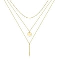 thumbnail image 1 of Turandoss 14K Gold Plated Coin Initial Layered Bar Pendant Y-Necklaces for Women Letter A-Z Jewelry Personalized Birthday Gifts Presents for Women Her, 1 of 9