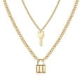 thumbnail image 1 of Turandoss Dainty 14K Gold Plated Layered Y-Necklaces Stack for Women Key And Lock Pendant Adjustable Choker Jewelry Trendy Personalized Birthday Gifts for Women Girls, 1 of 7