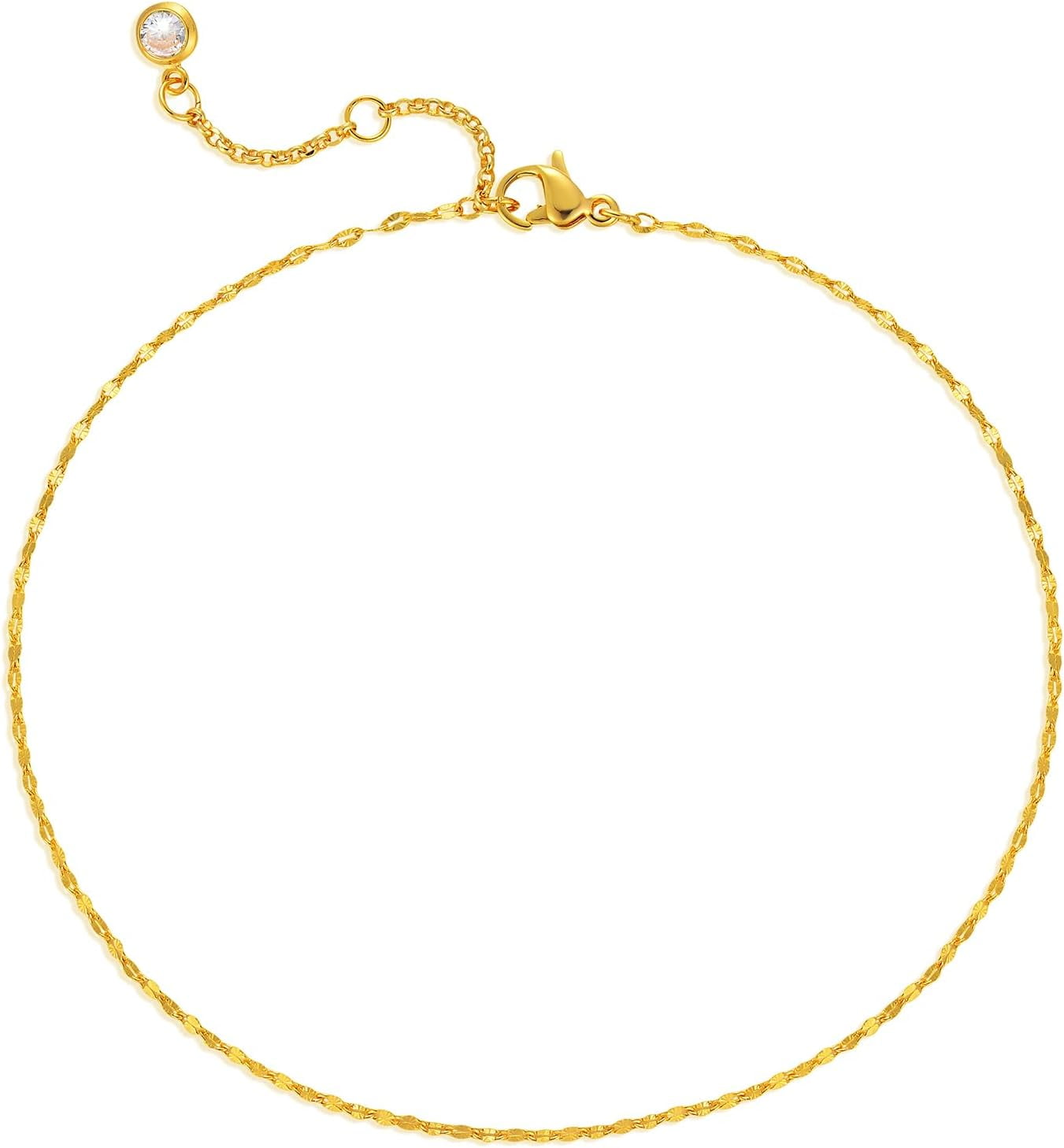 Dainty Gold Link Chain Anklet,14K Gold Plated Handmade Cute Dainty Anklet For Women[o5633]