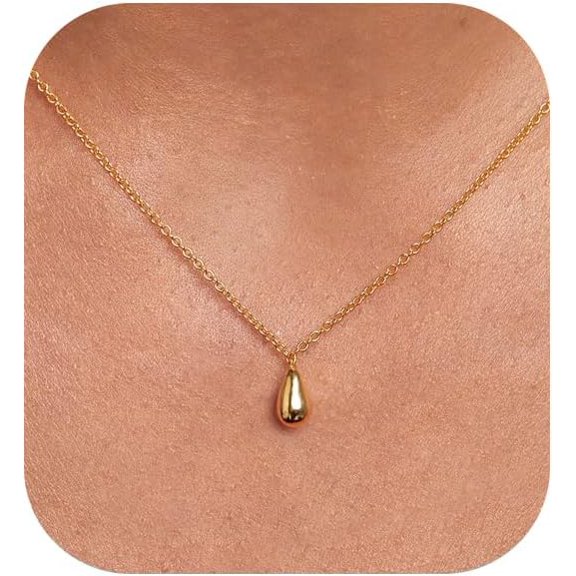 Dainty Gold Necklace For Women, 14K Gold Plated Butterfly Necklace Infinity Necklace Circle Necklaces Gold Heart Necklace Teardrop Necklace Simple Gold Necklace Jewelry For Women[Z2762]