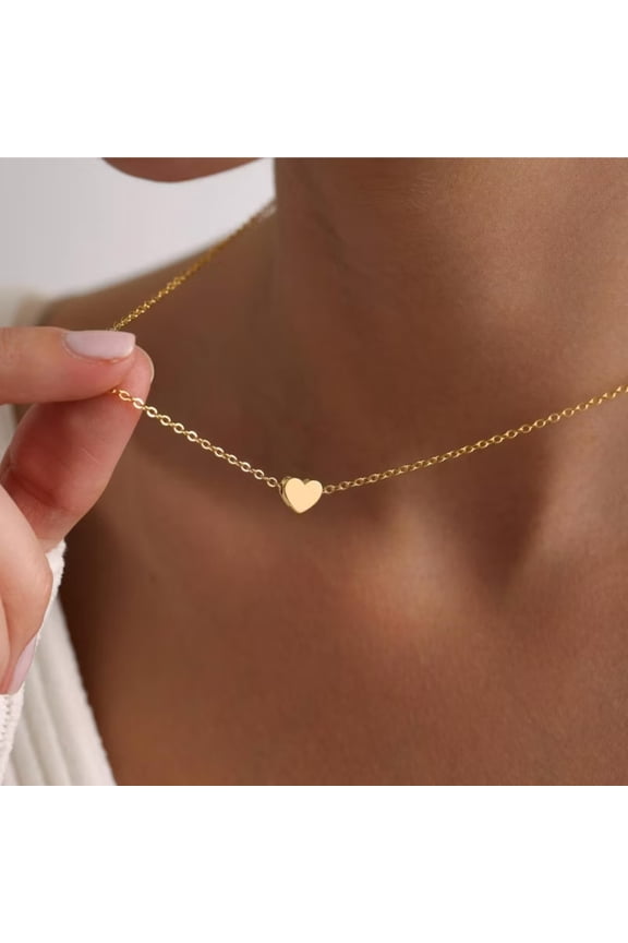 4 5 6 7 8 9 10 11 12 13 14 15 16 17 18 Year Old Birthday Gifts for Tween Teen Teenage Girl Birthday Gift Idea Dainty Gold Plated Tiny Heart Pendant Choker Necklace Women Cute Jewelry