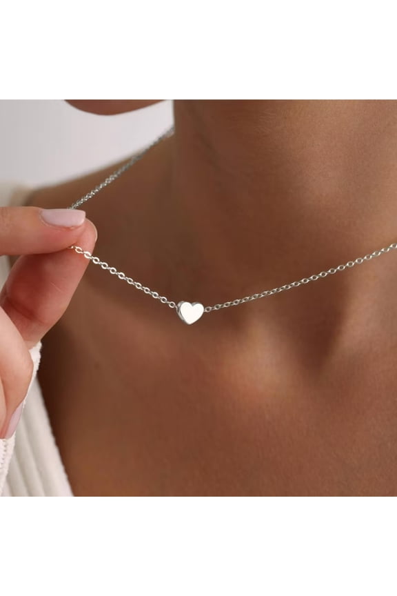 4 5 6 7 8 9 10 11 12 13 14 15 16 17 18 Year Old Birthday Gifts for Tween Teen Teenage Girl Gift Idea Dainty Wihte Gold Plated Tiny Heart Pendant Choker Necklace Women Cute Jewelry