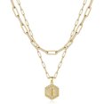 thumbnail image 1 of Dainty Gold Necklace for Women - 14K Solid Gold over Layering Necklaces for Women Cute Hexagon Letter Initial Necklaces for Women Gold Layered Necklaces for Women Jewelry Gifts, 1 of 7
