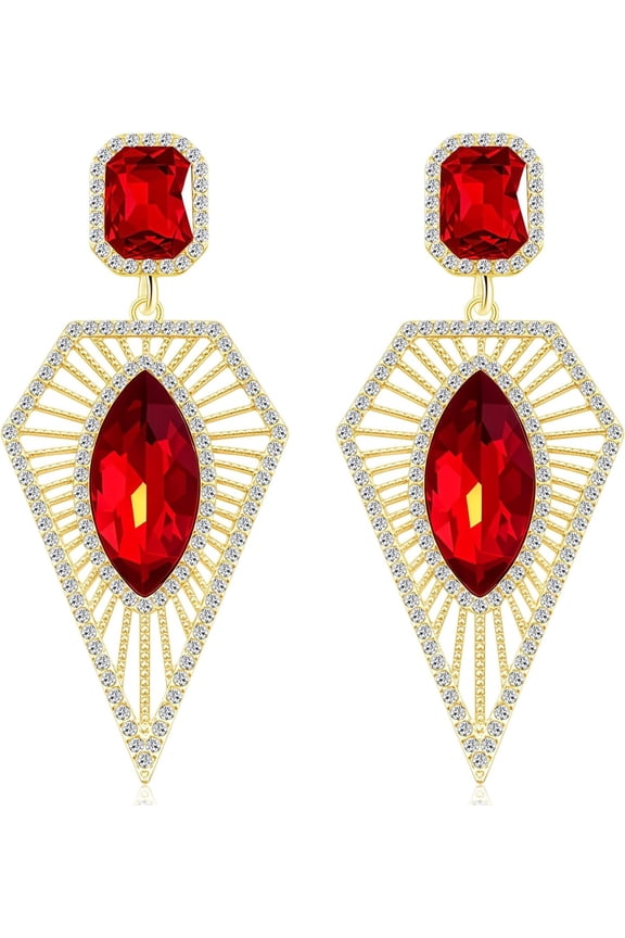 Dainty Gold Sparkly Crystal Teardrop Dangle Drop Earrings Chic Alloy Glitter Rhinestone Round Geometry Stud Earrings For Women