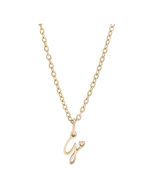 Dainty Golden Initial Necklace for Women Handwriting Style Letter G Necklace 18 inch Tiny Heart Initial Necklace