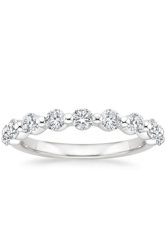 Dainty & Gorgeous Rectangle Round Cut White Moissanite Ring 1ct D Color VVS1 , 18K White Gold Plated Ring, Women's Ring Promise Ring , Gift for Her