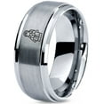 thumbnail image 1 of Dainty Gray Ring Gamer Tungsten Gifts for Her Mens Wedding Bands His And Hers Rings Handwriting, 1 of 8
