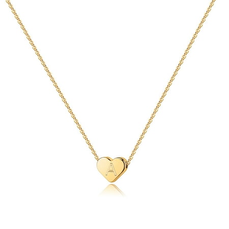Tingn Dainty Heart Initial Necklace for Women Tiny Heart Birthday Jewelry Gifts