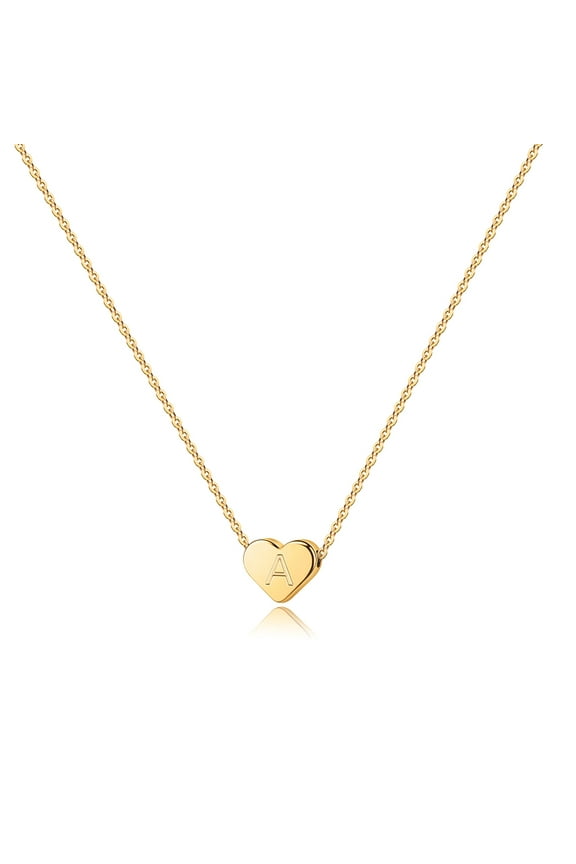 Dainty Heart Initial Necklace for Women Tiny Heart Birthday Jewelry Gifts