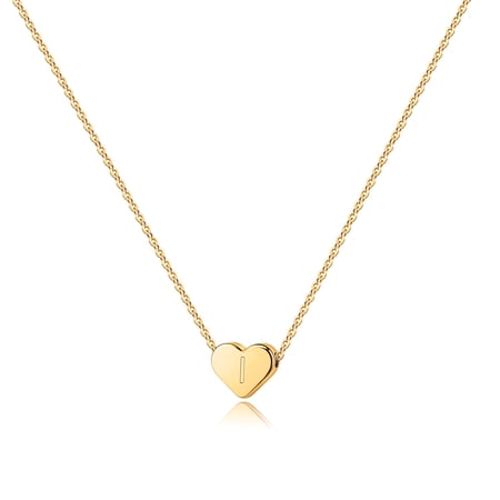 Tingn Dainty Heart Initial Necklace for Women Tiny Heart Birthday Jewelry Gifts