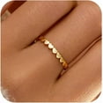 thumbnail image 1 of Dainty Heart Rings for Women 925 Sterling Silver 14K Gold Plated Eternity Band Rings Promise Rings for Her Stackable Rings Jewelry Birthday Graduation Gifts, 1 of 6
