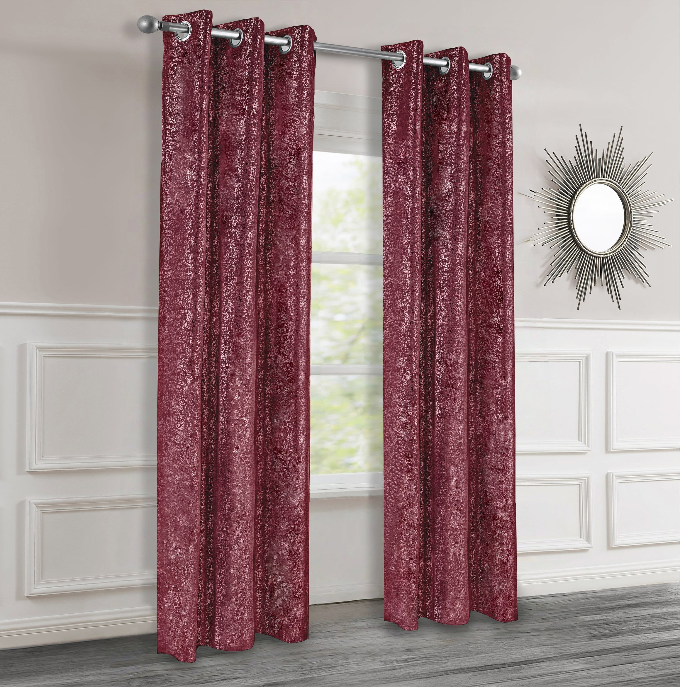 Dainty Home 2-Pack Blackout Grommet Curtain Panels, Shimmer Textured, 38"x84"
