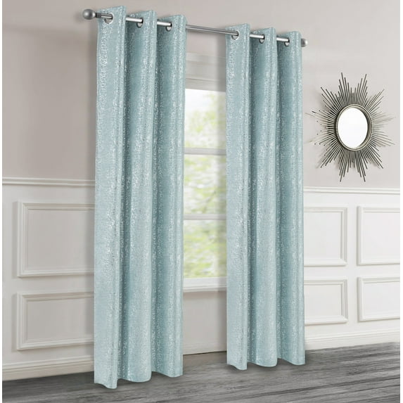 Dainty Home 2-Pack Blackout Grommet Curtain Panels, Shimmer Textured, 38"x84"