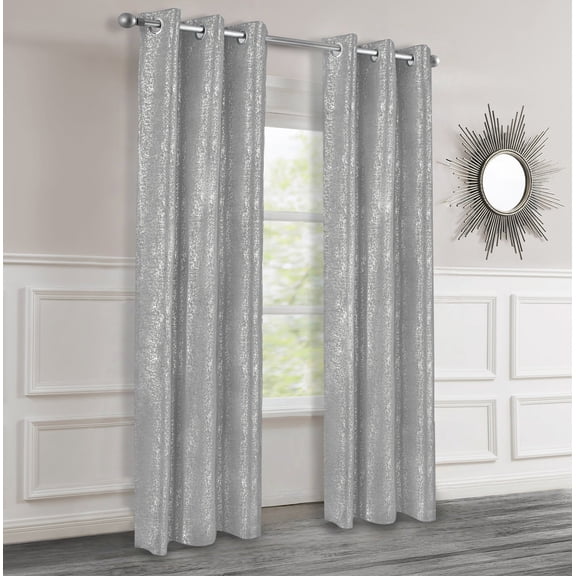 Dainty Home 2-Pack Blackout Grommet Curtain Panels, Shimmer Textured, 38"x84"