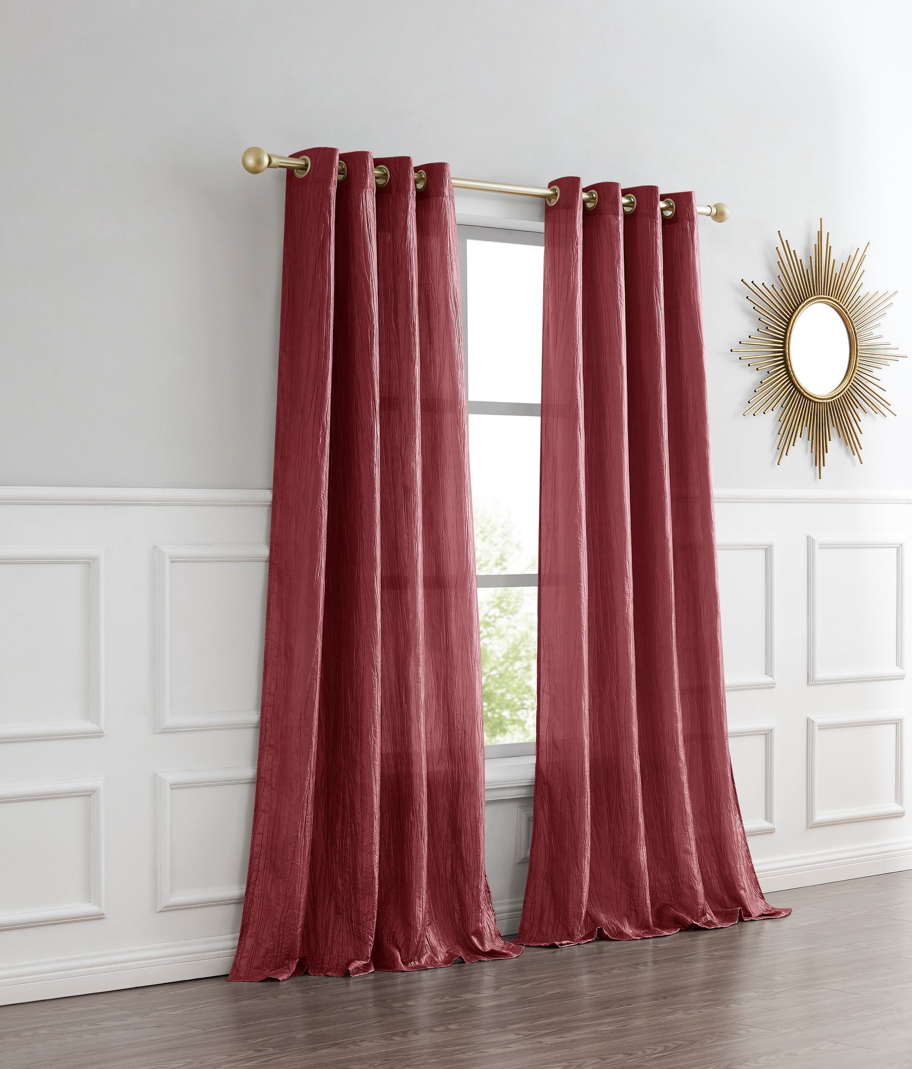 Dainty Home 2-Pack Light Filtering Grommet Curtain Panels, Crushed Taffeta, 54"x84"
