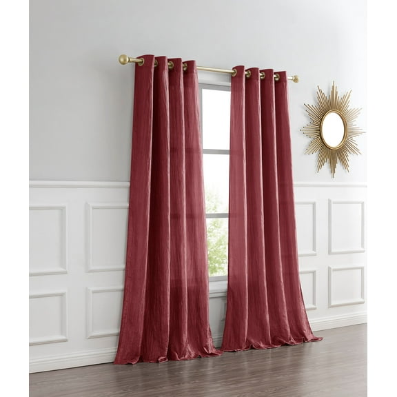 Dainty Home 2-Pack Light Filtering Grommet Curtain Panels, Crushed Taffeta, 54"x84"