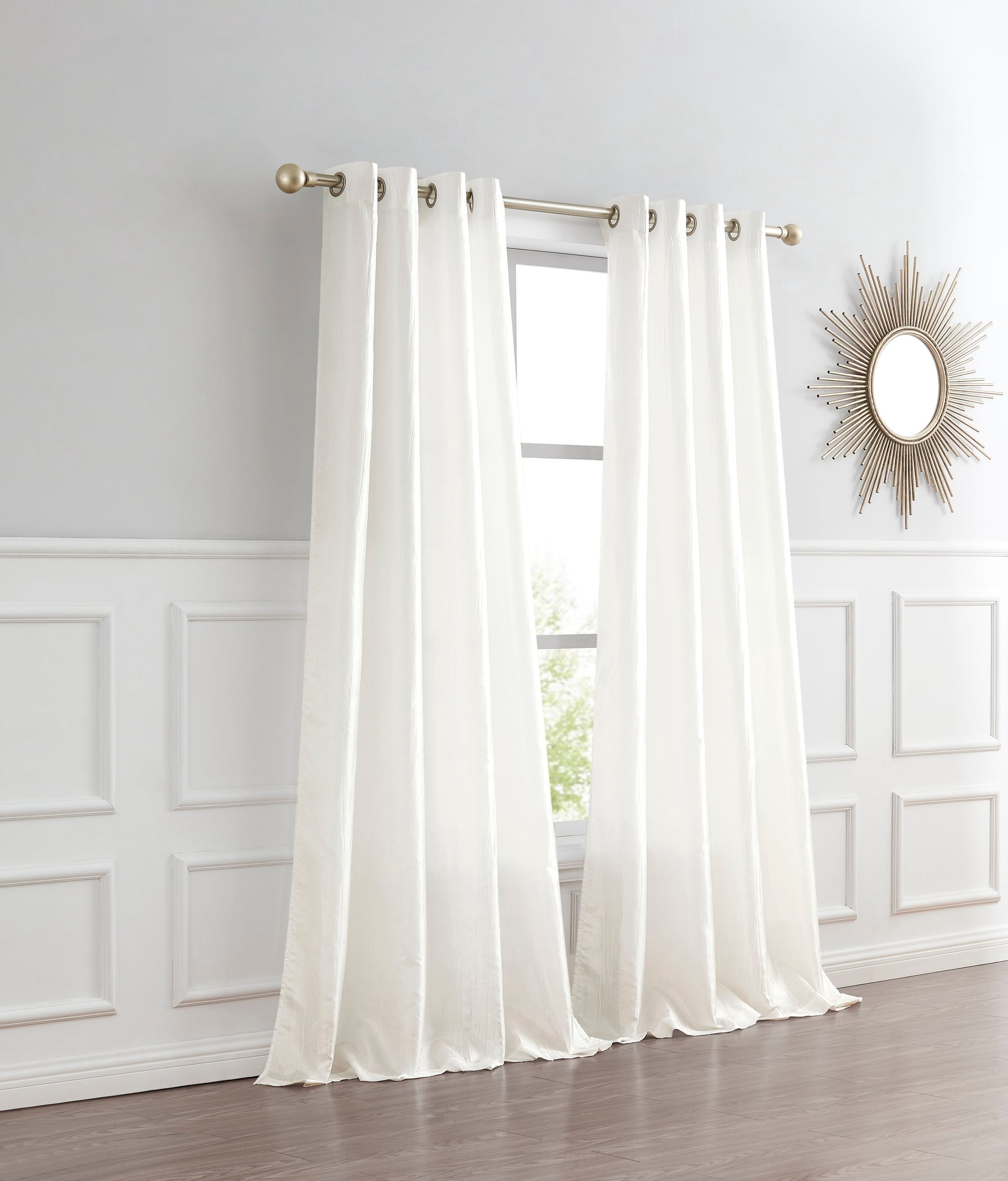 Dainty Home 2-Pack Light Filtering Grommet Curtain Panels, Crushed Taffeta, 54"x84"